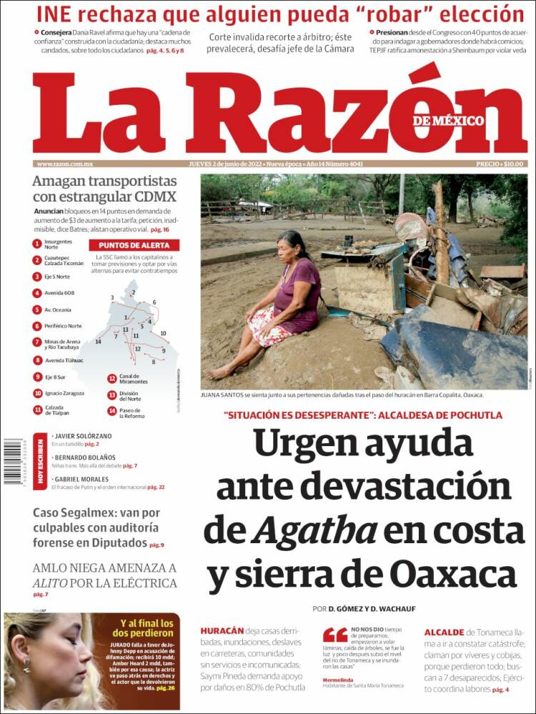 Portada de La Razón (México)