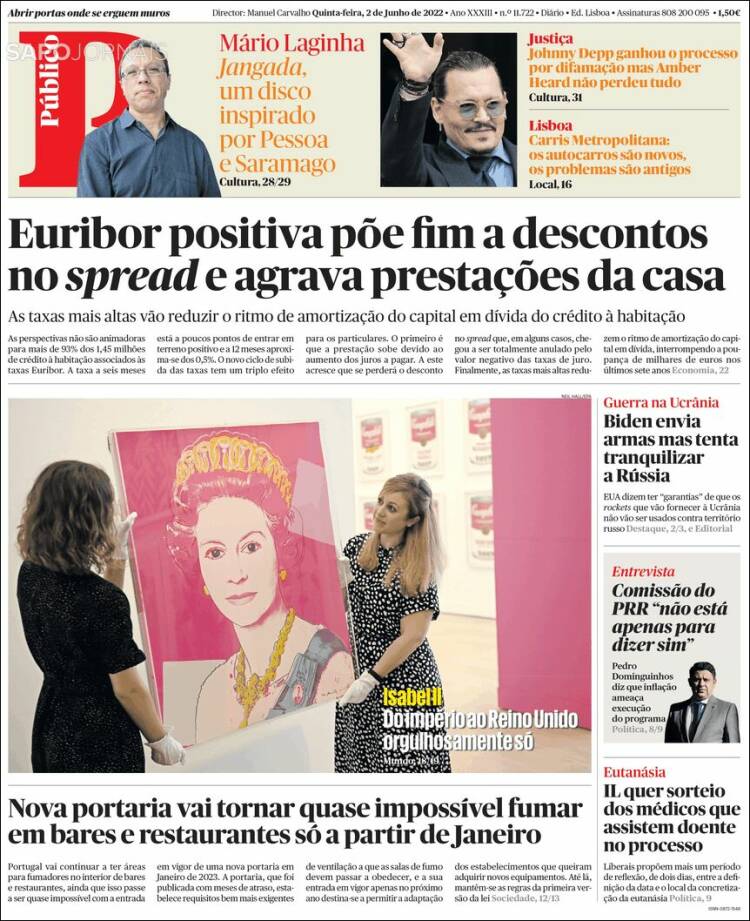 Portada de Público (Portugal)