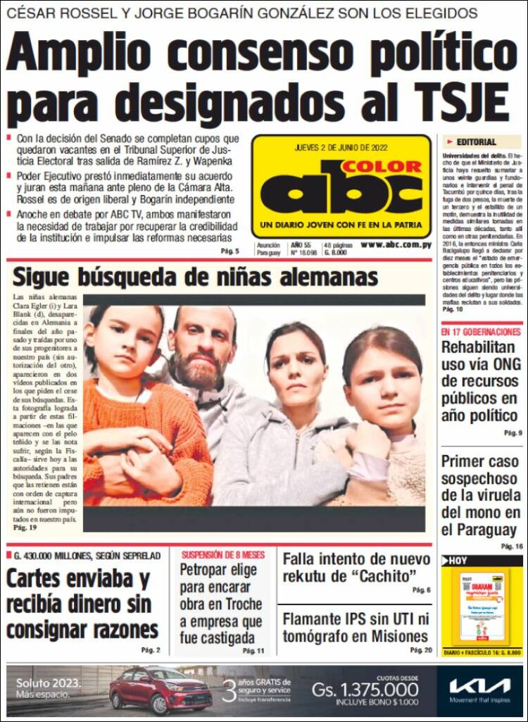 Portada de ABC Color (Paraguay)