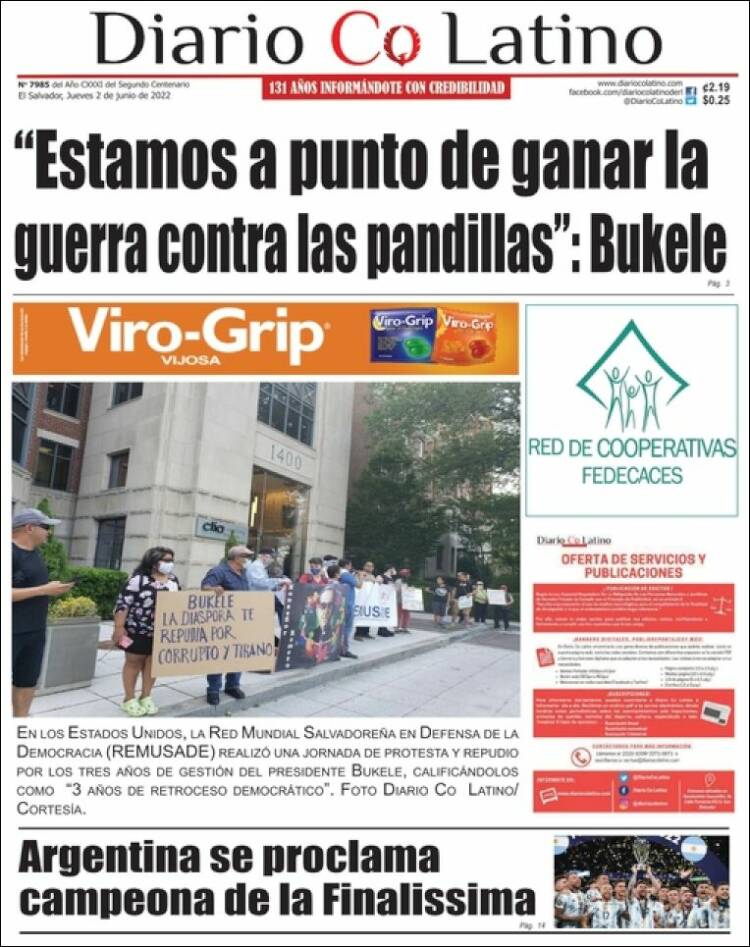 Portada de Diario Co Latino (El Salvador)