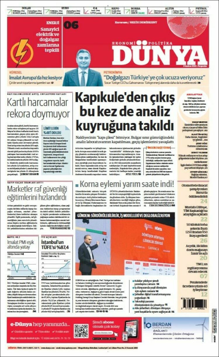 Portada de Dünya (Turqu&iacute;a)