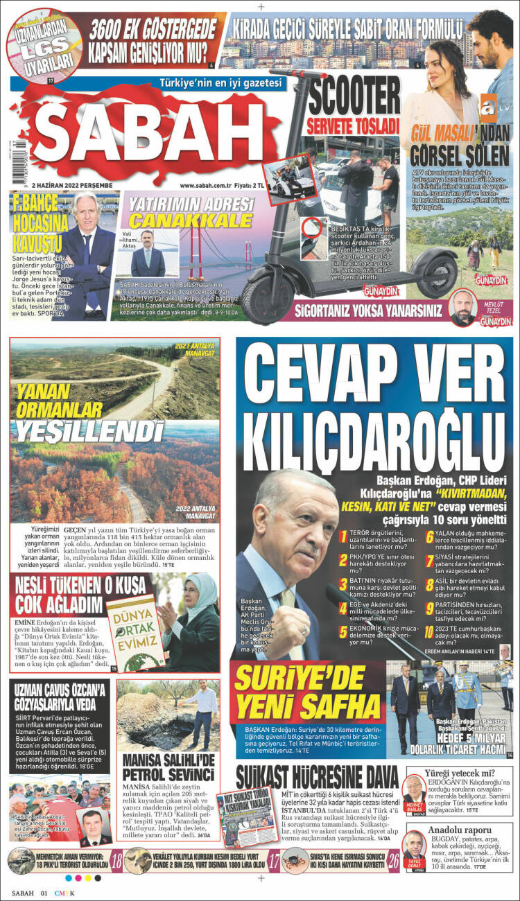Portada de Sabah (Turqu&iacute;a)