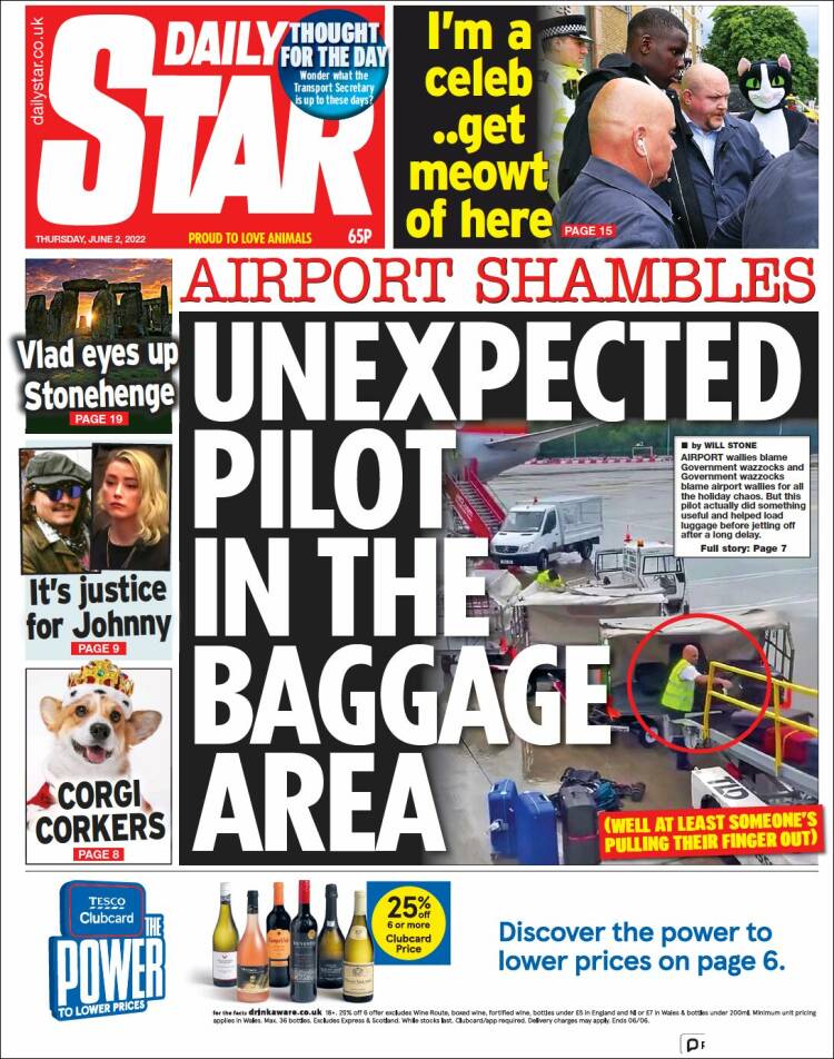 Portada de Daily Star (Reino Unido)