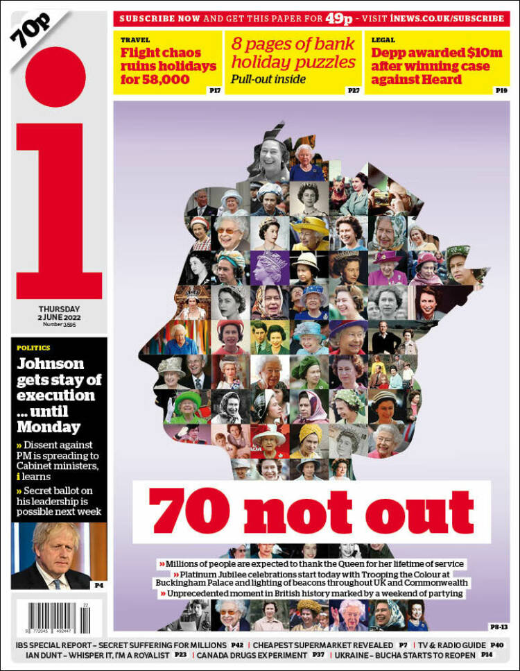 Portada de The i (Reino Unido)