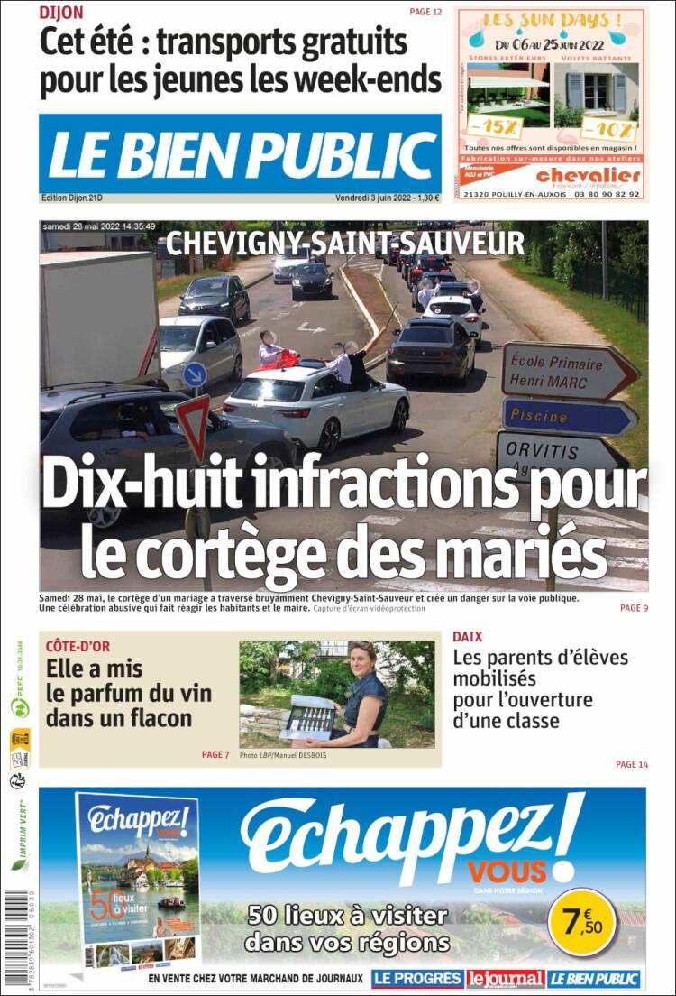 Portada de Le Bien Public (Francia)