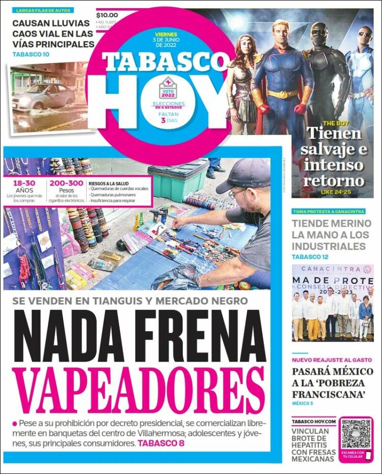 Portada de Tabasco Hoy (México)