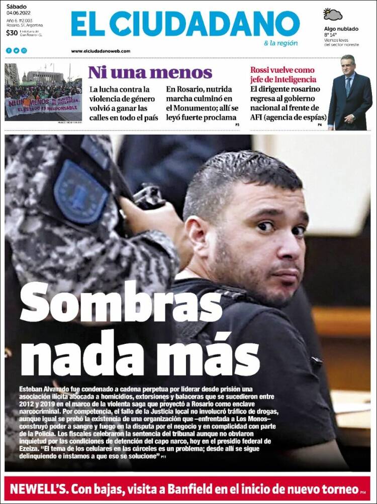 Portada de Diario El Ciudadano (Argentina)