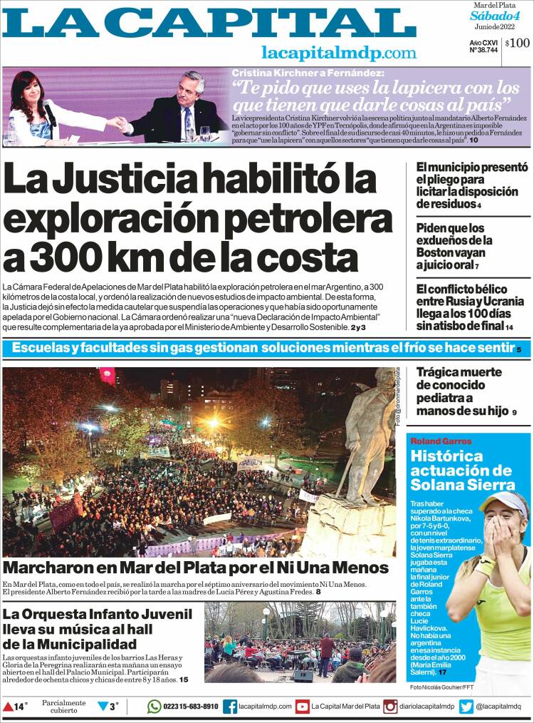 Periódico Diario La Capital Mar Del Plata Argentina Periódicos De