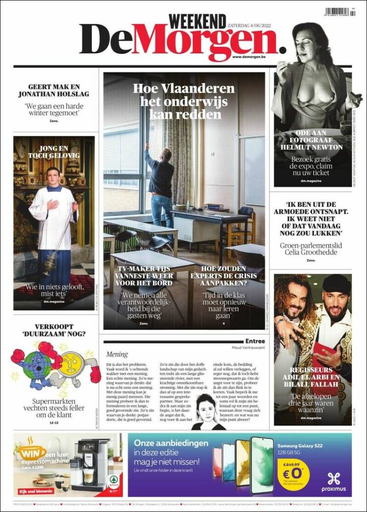 Portada de De Morgen (B&eacute;lgica)