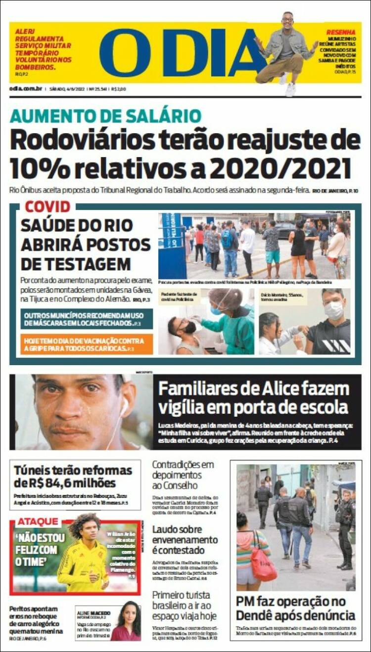 Portada de O Dia (Brasil)