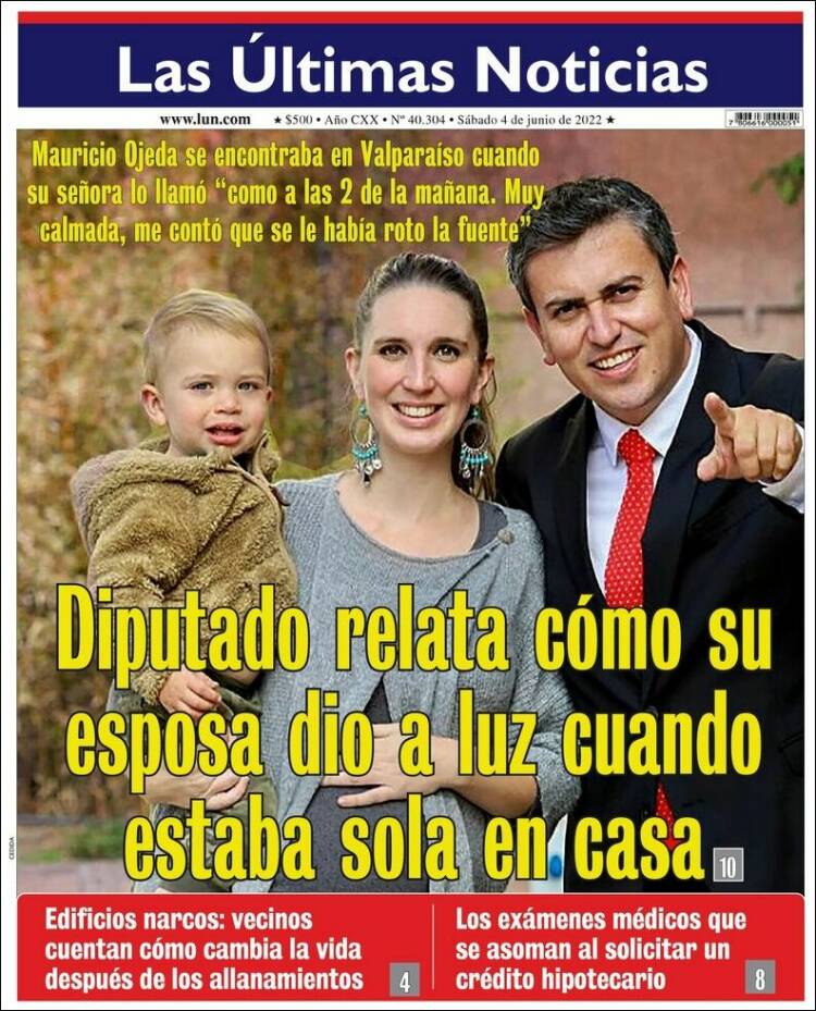 Portada de Las Últimas Noticias (Chile)