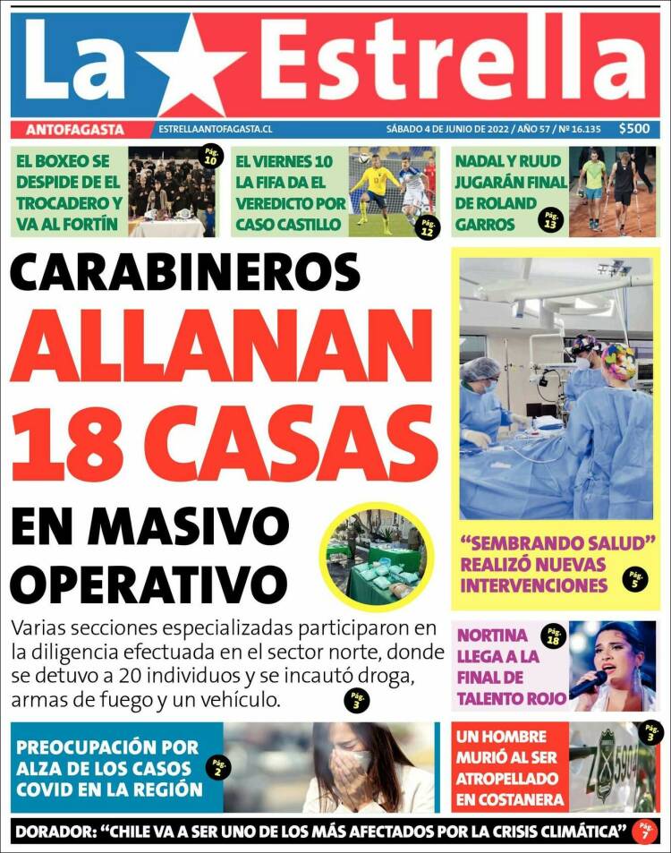 Portada de La Estrella del Norte (Chile)