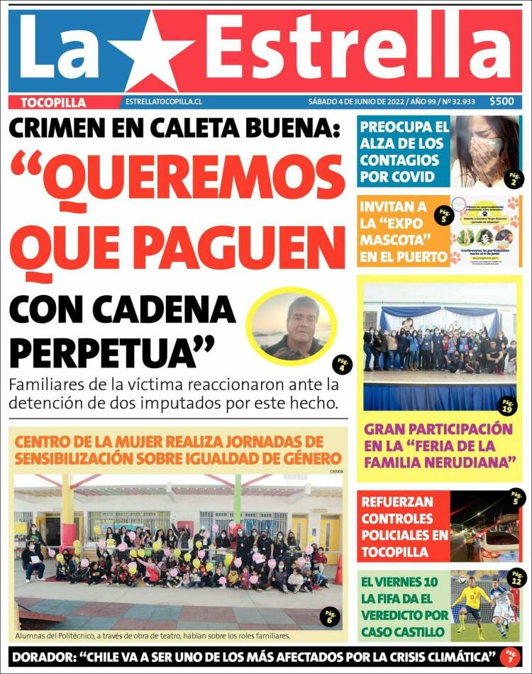 Portada de La Estrella de Tocopilla (Chile)