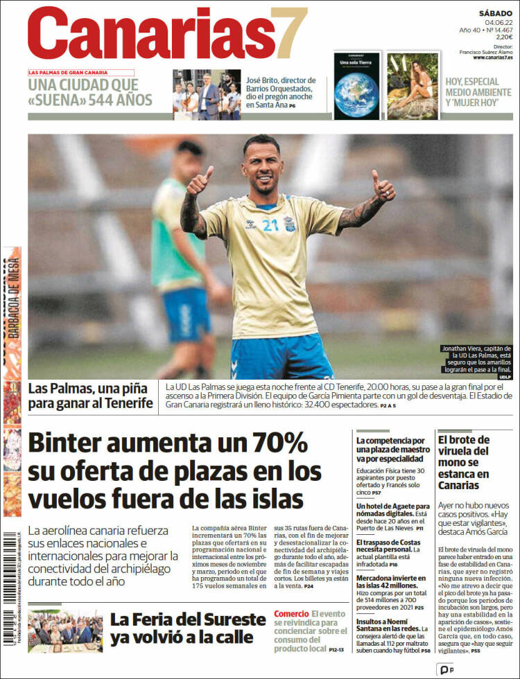 Portada de Canarias 7 (España)