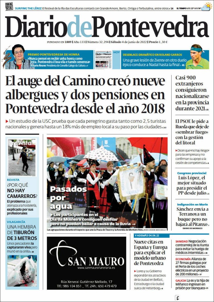 Portada de Diario de Pontevedra (Espa&ntilde;a)