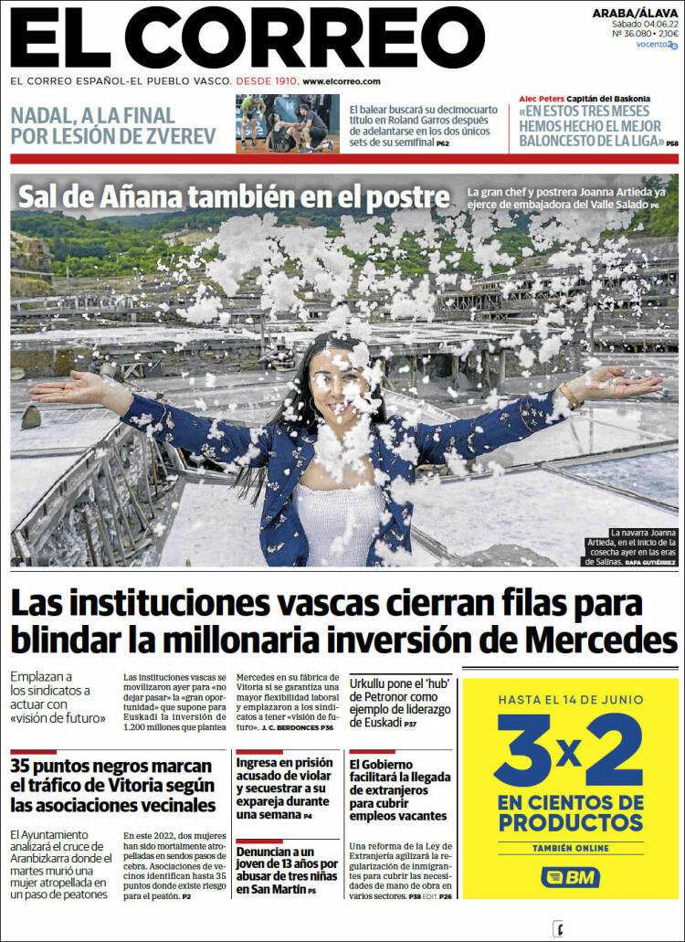 Portada de El Correo - Álava (España)