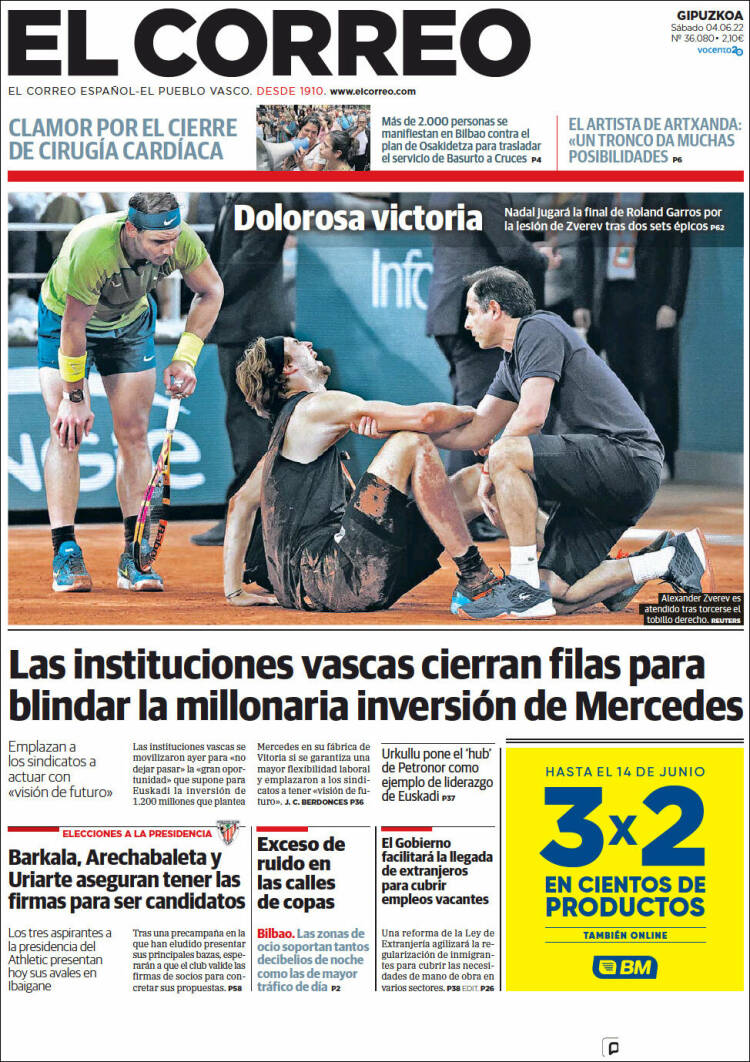 Portada de El Correo - Guipuzcoa (España)