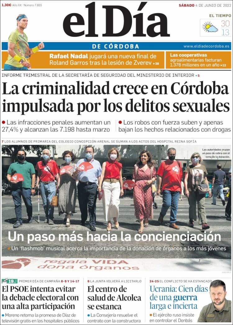 Portada de El Día de Córdoba (Espa&ntilde;a)
