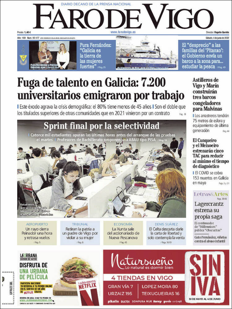 Portada de Faro de Vigo (Espa&ntilde;a)