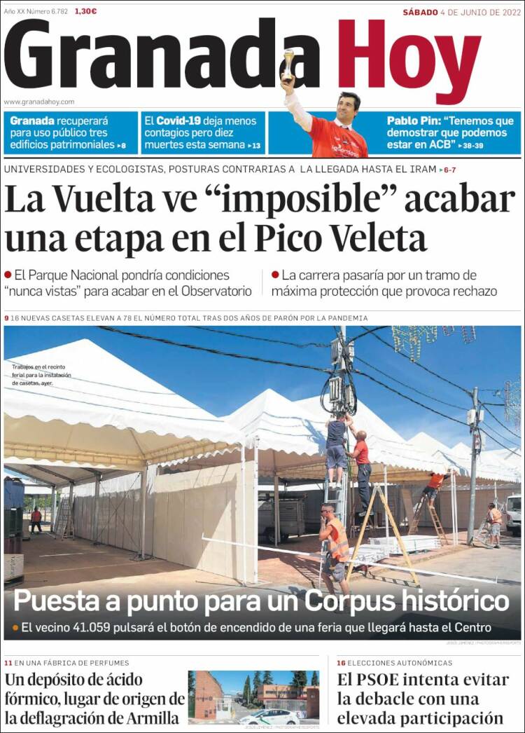 Portada de Granada Hoy (Espa&ntilde;a)