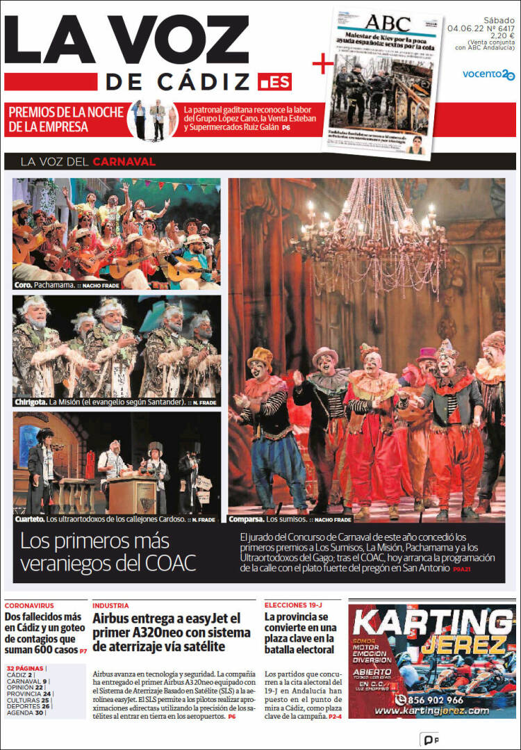 Portada de La Voz de Cádiz (Espa&ntilde;a)