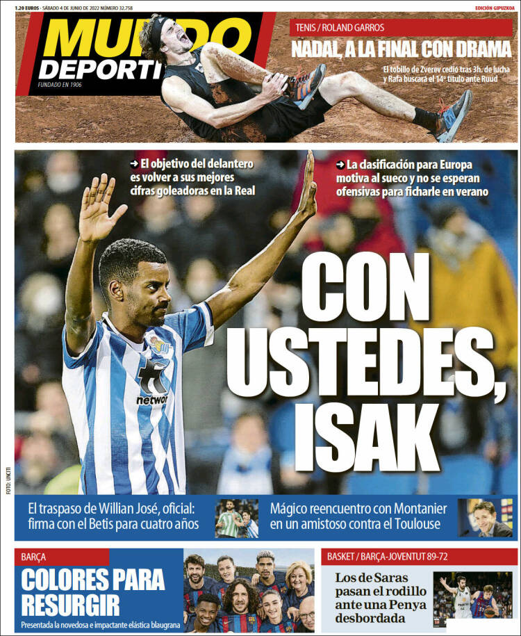 Portada de Mundo Deportivo Gipuzkoa (Espagne)