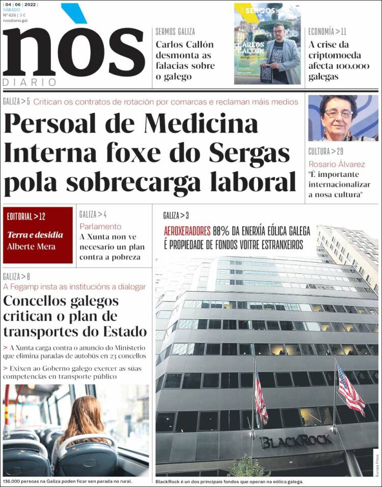 Portada de Nòs Diario (Espa&ntilde;a)
