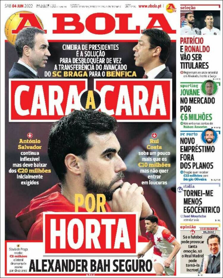 Portada de A Bola (Portugal)