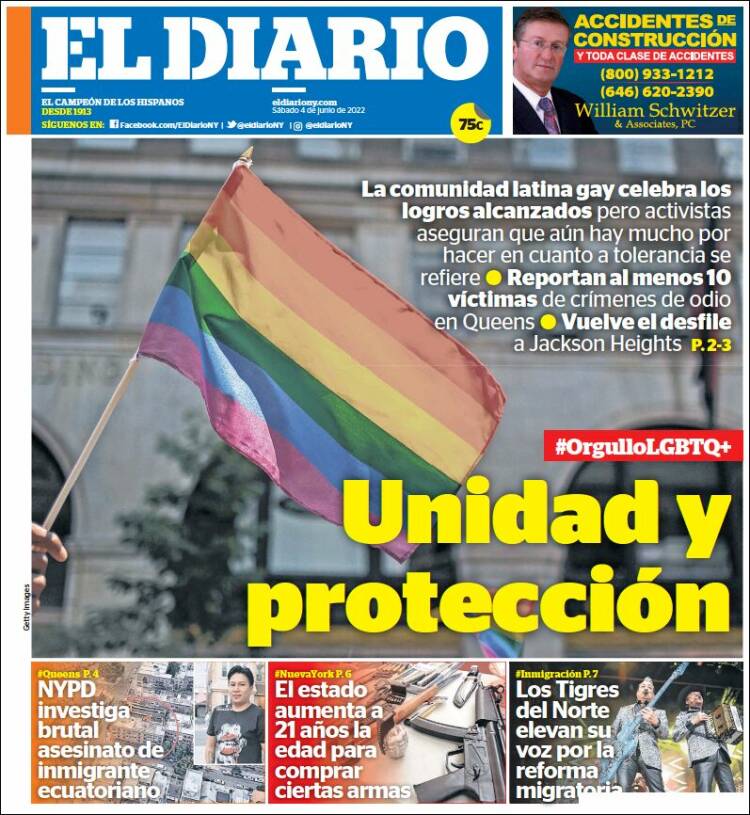 Portada de El Diario NY (USA)