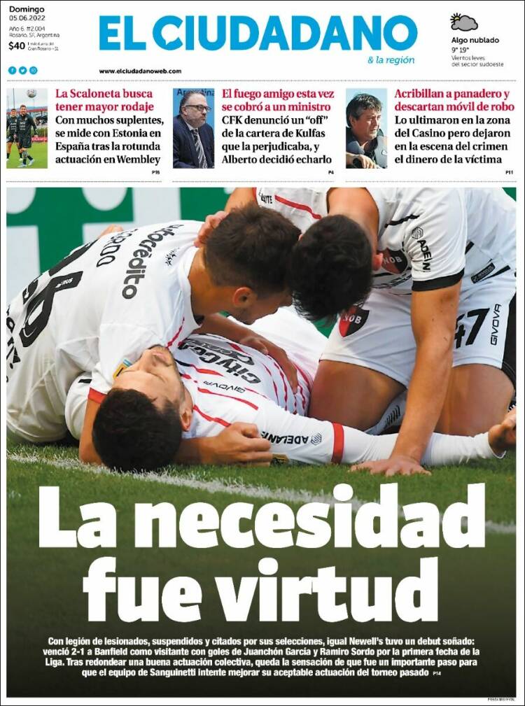 Portada de Diario El Ciudadano (Argentina)
