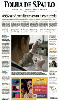 Portada de Folha de São Paulo (Brasil)