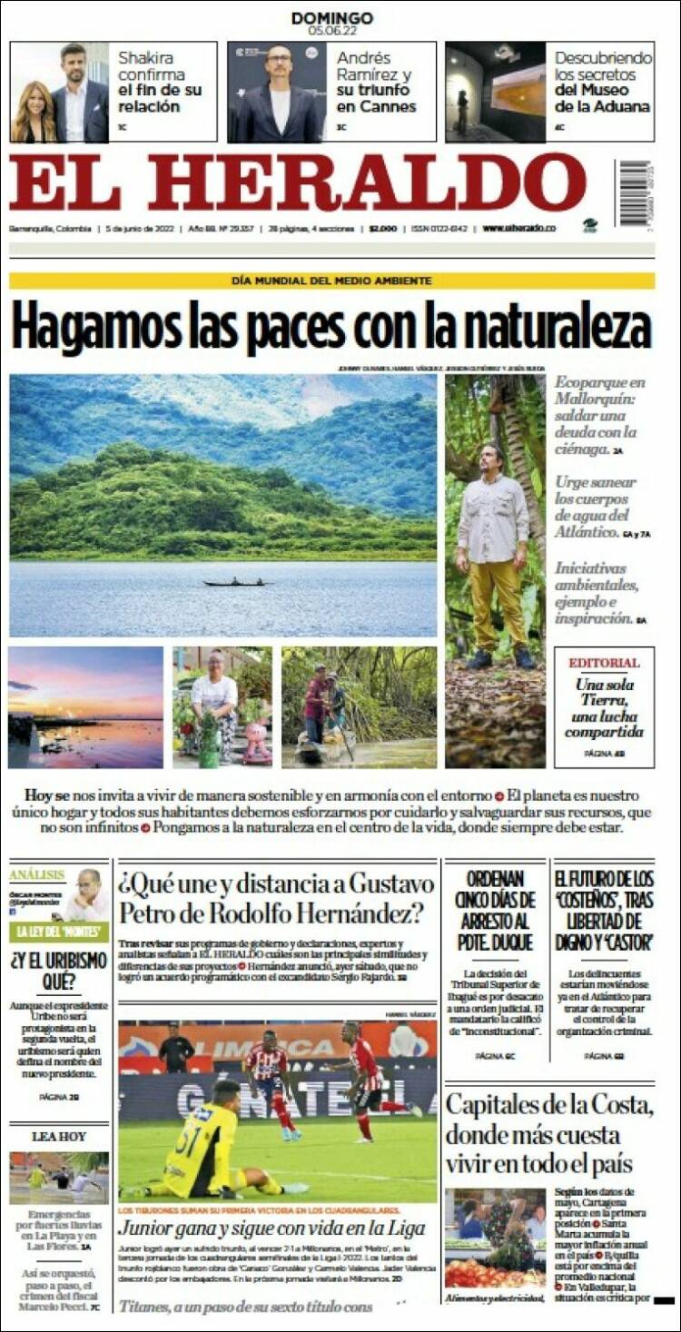Portada de El Heraldo (Colombia)