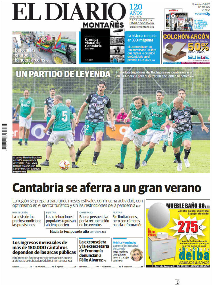 Portada de El Diario Montañés (España)