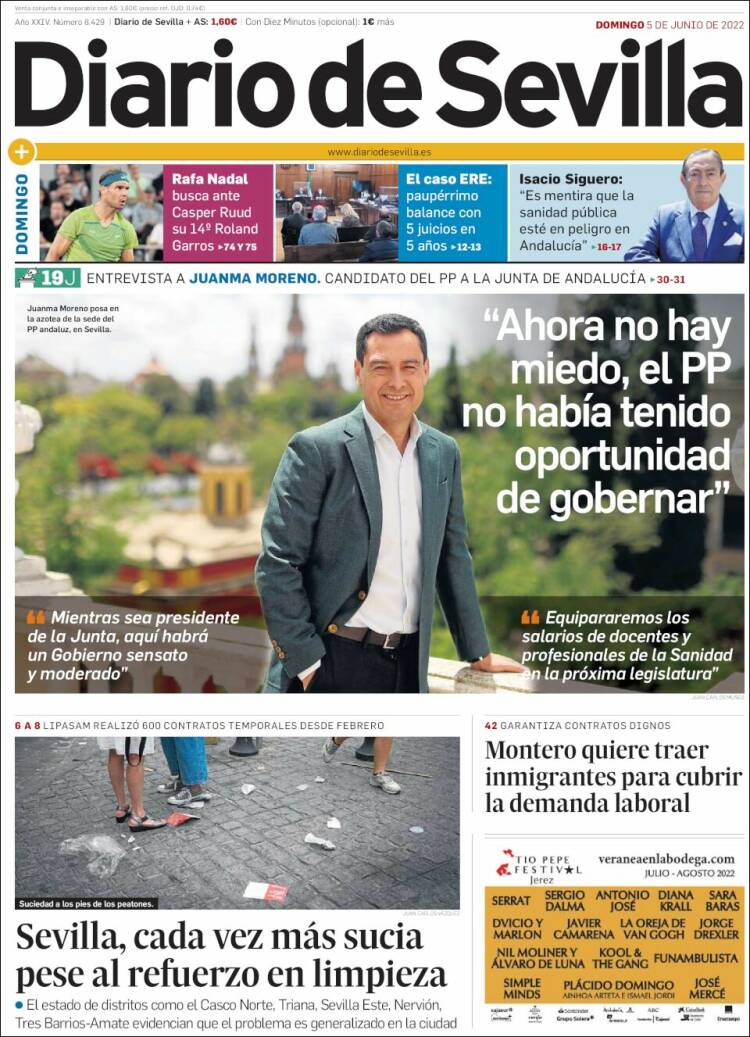 Portada de Diario de Sevilla (España)