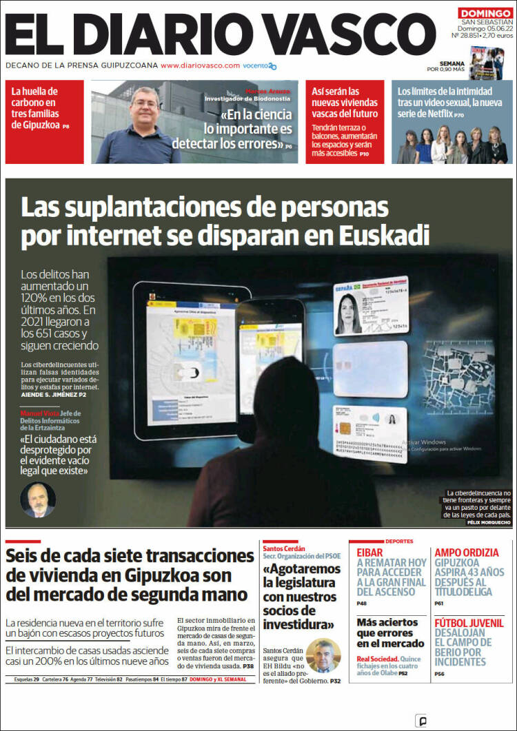 Portada de Diario Vasco (España)