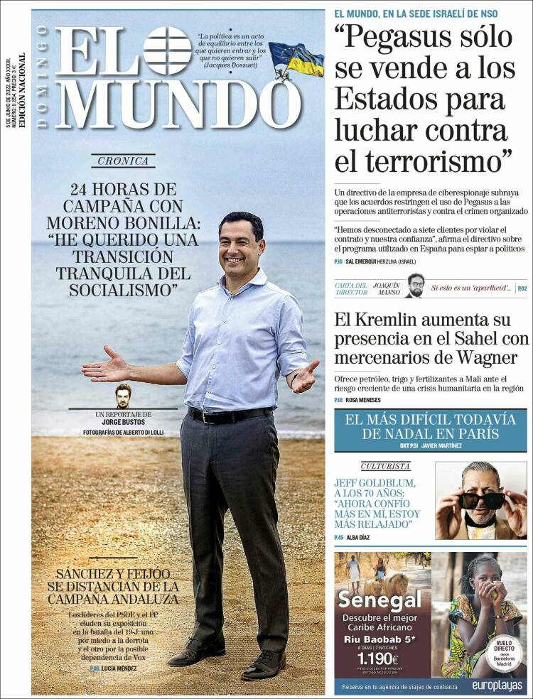 Portada de El Mundo (España)