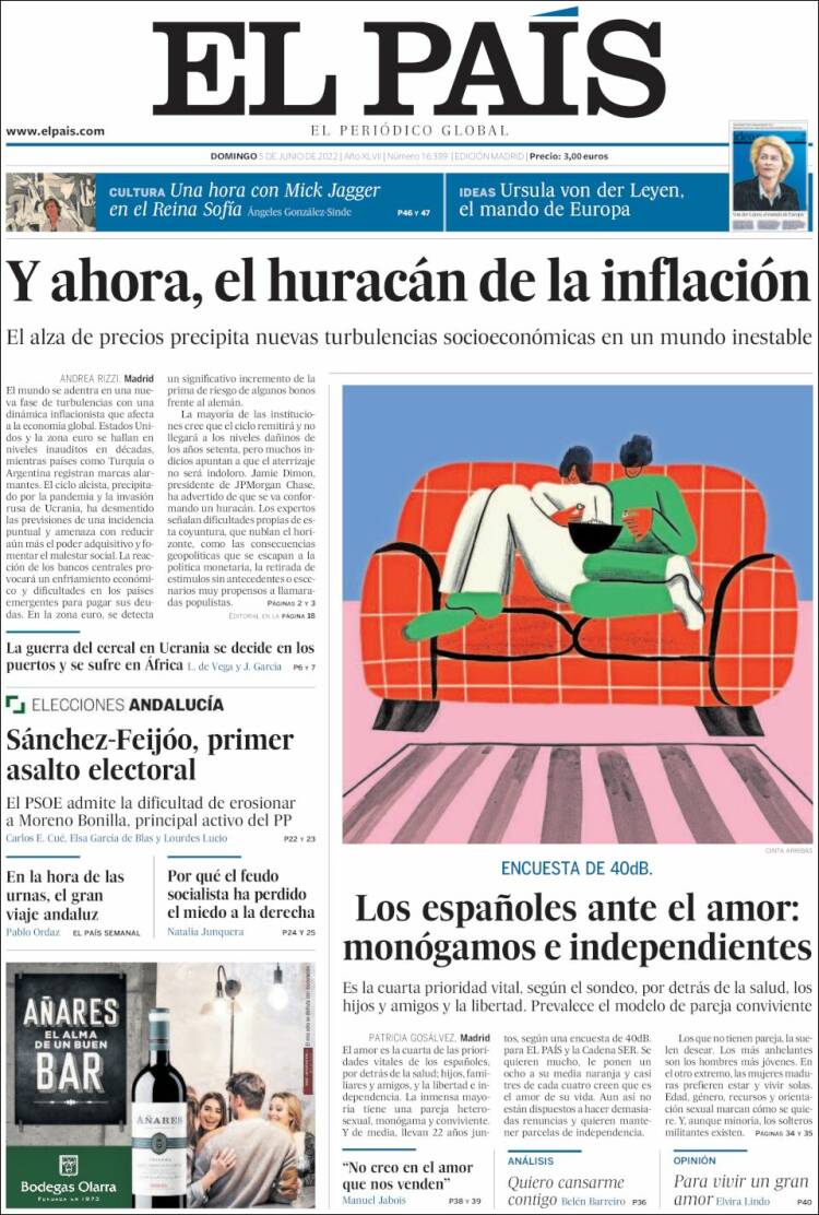 Portada de El País (España)