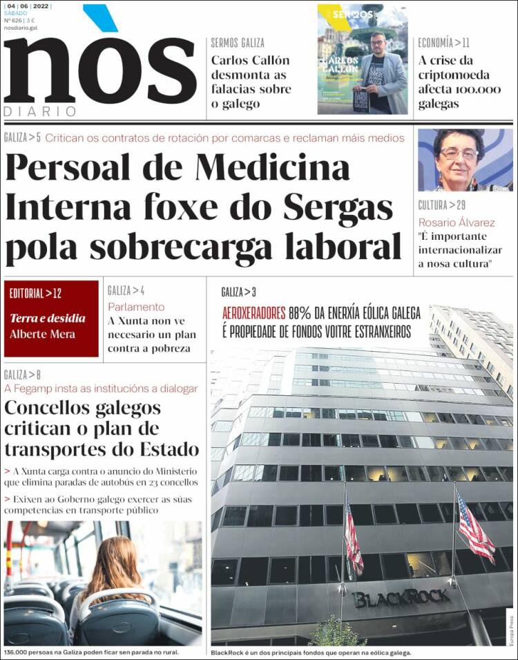 Portada de Nòs Diario (España)