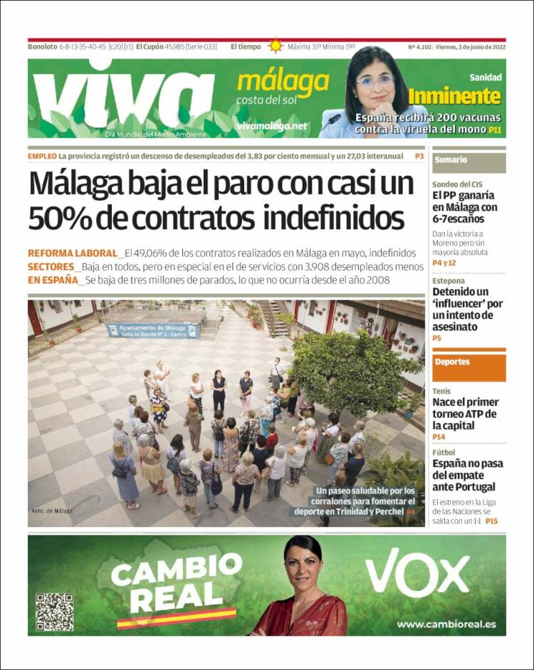 Portada de Viva Málaga (España)