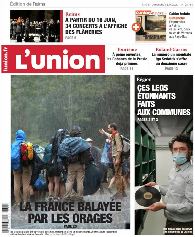 Portada de L'Union (Francia)
