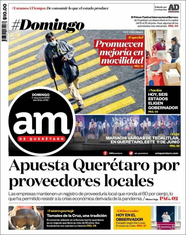 Portada de A.M. Querétaro (México)