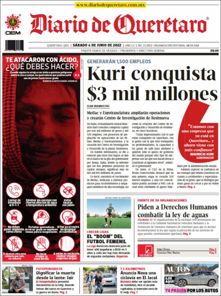 Portada de Diario de Querétaro (México)