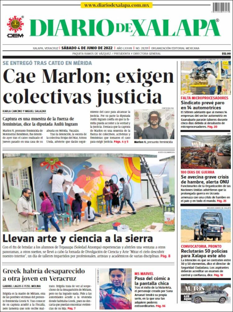 Portada de Diario de Xalapa (México)