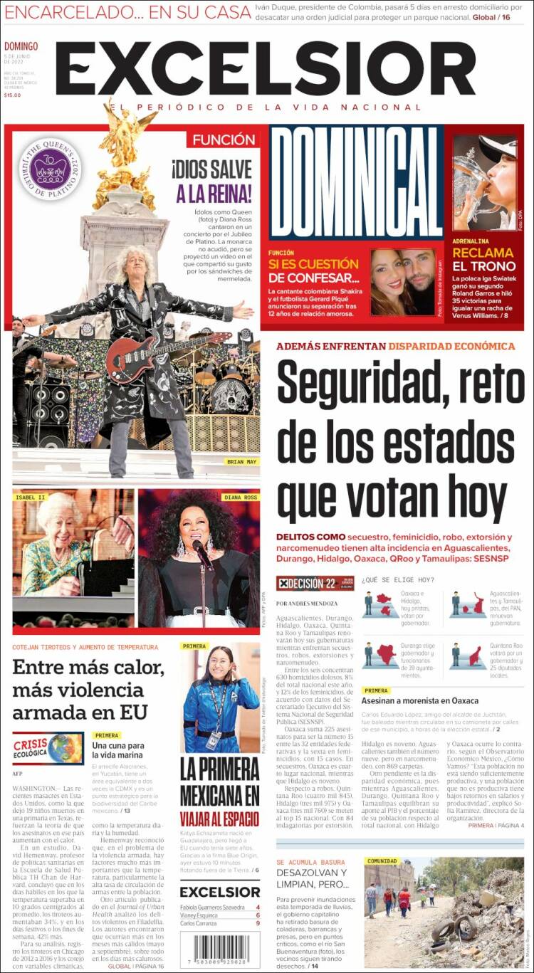 Portada de Excelsior (México)