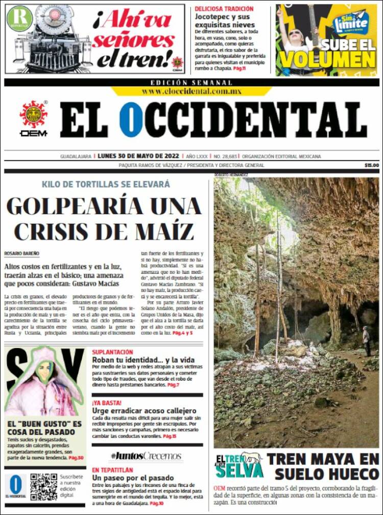 Portada de El Occidental (México)