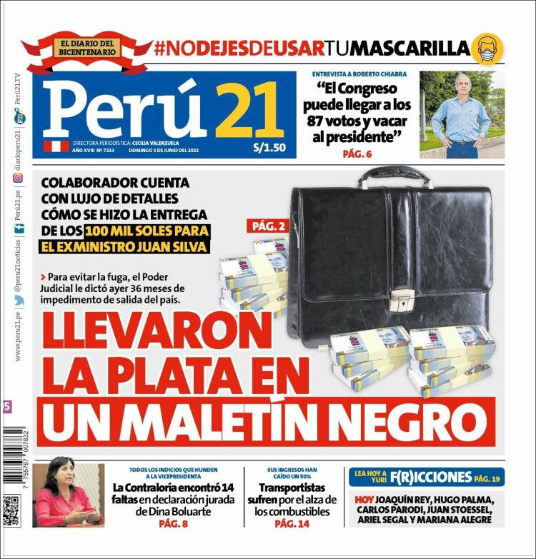 Portada de Perú 21 (Per&uacute;)