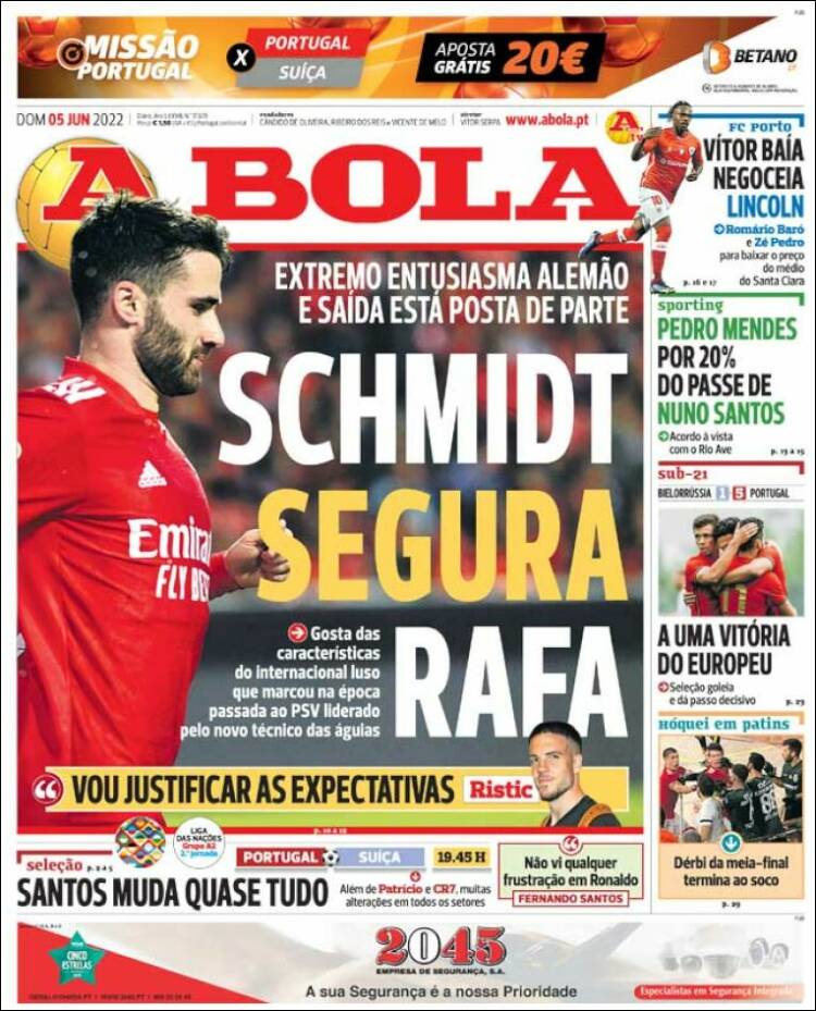 Portada de A Bola (Portugal)