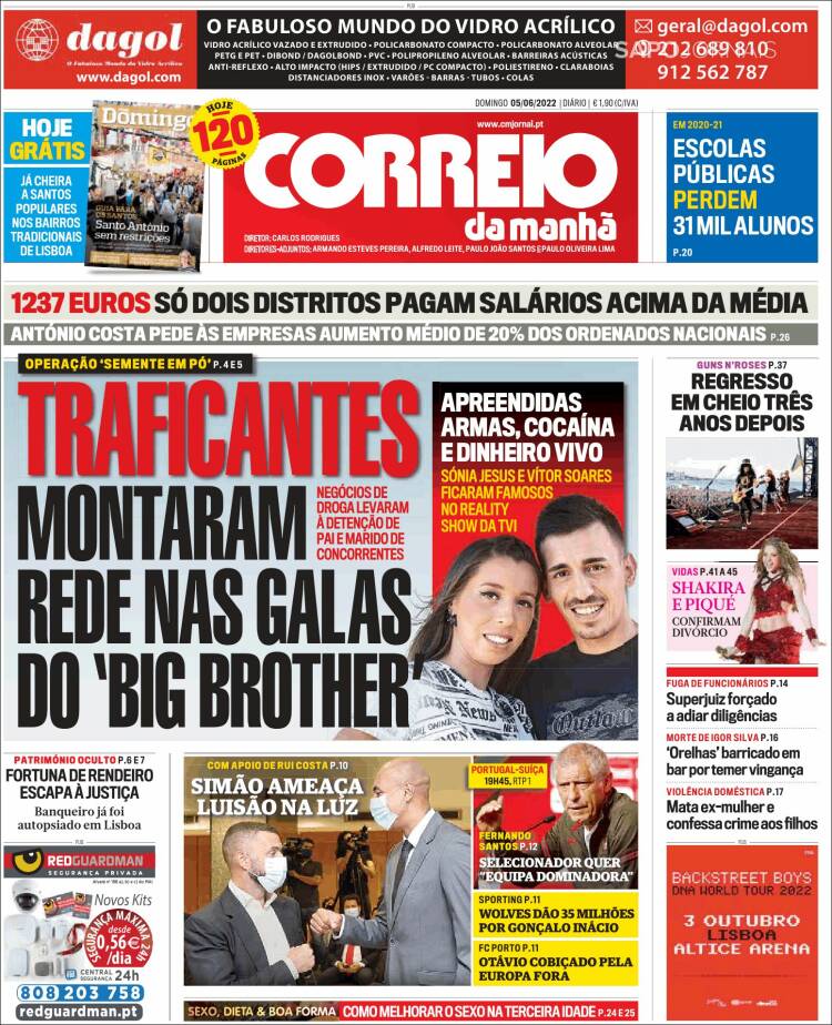 Portada de Correio da Manhã (Portugal)