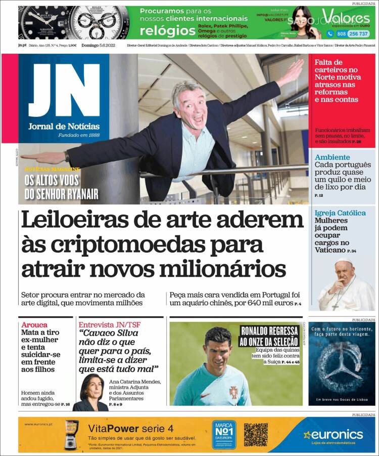 Portada de Jornal de Notícias (Portugal)