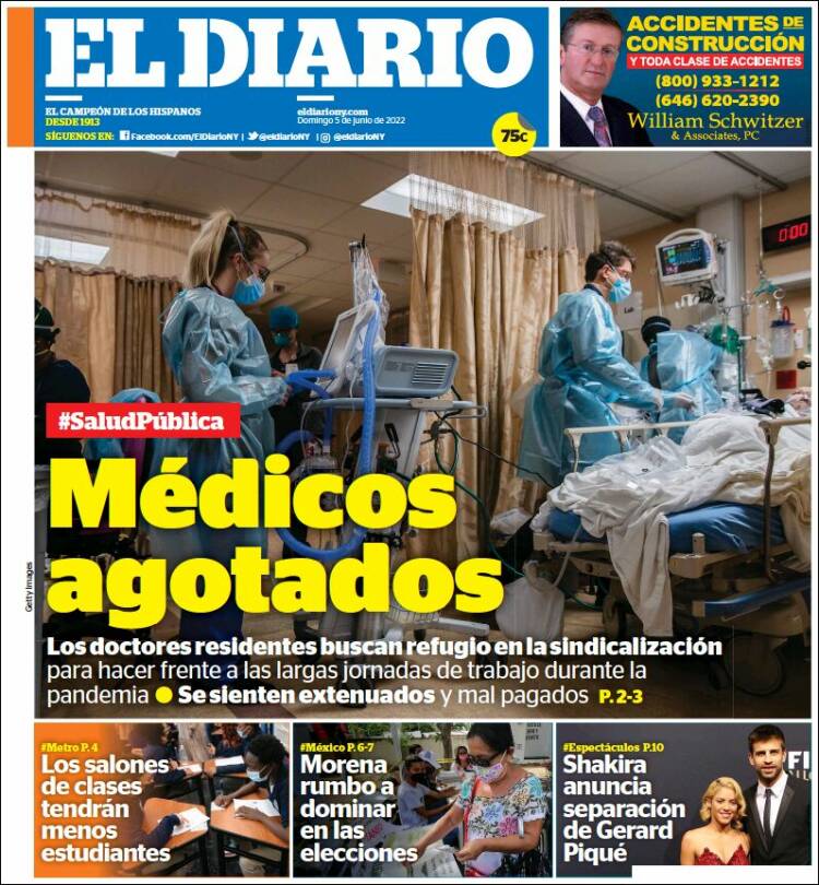 Portada de El Diario NY (USA)